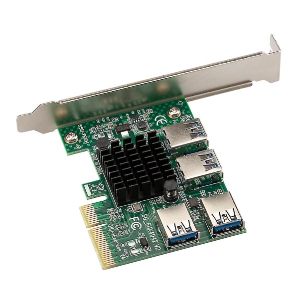 PCI-e til PCI-e Adapter 1 til 4 Slot 1x til 16x USB 3.0 Multiplier Kort Konverter