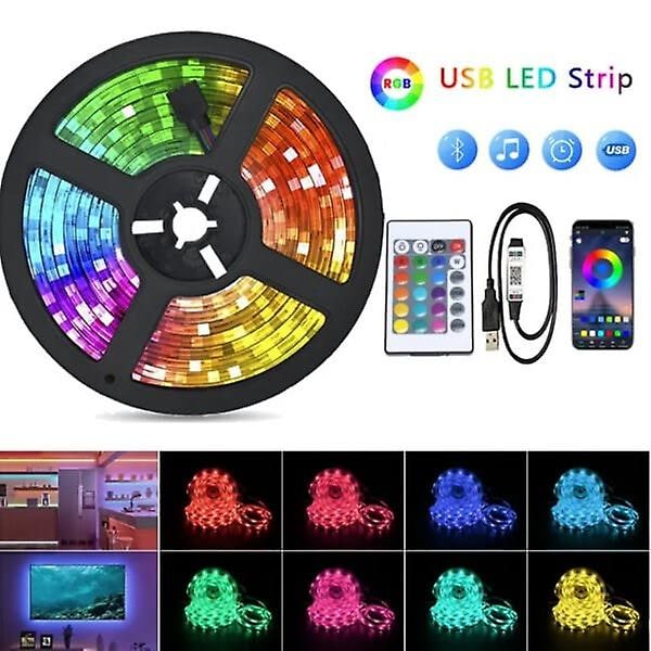 Smart RGB LED-ljussträng med app-fjärrkontroll 5m Flerfärgad