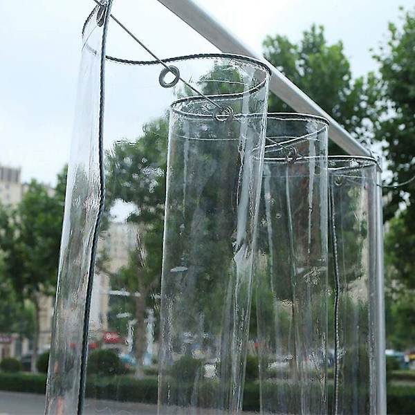 Teollinen läpinäkyvä pressu, jossa on silmukat, paksu vedenpitävä muovinen läpinäkyvä pressu, kestävä PVC-pergola-terassin kattolevy, (väri