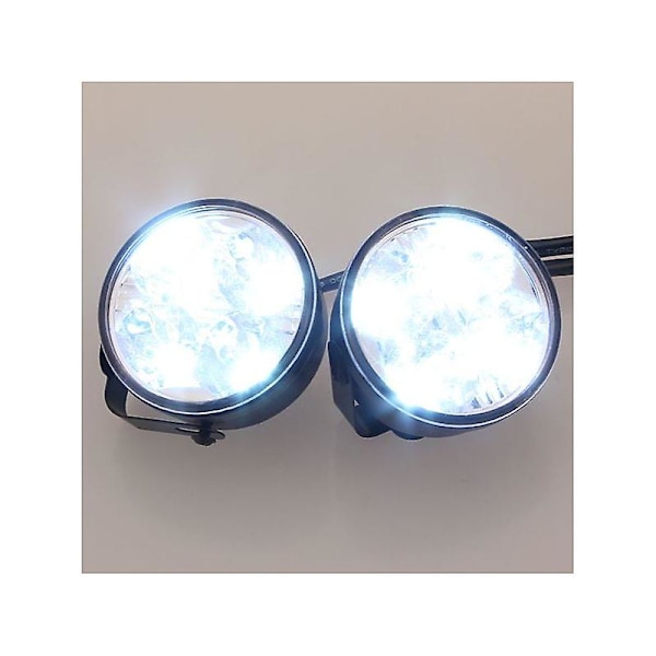 2 kpl valkoista 4 LED:n pyöreää auton päiväajovaloa DRL sumuvalo 12v