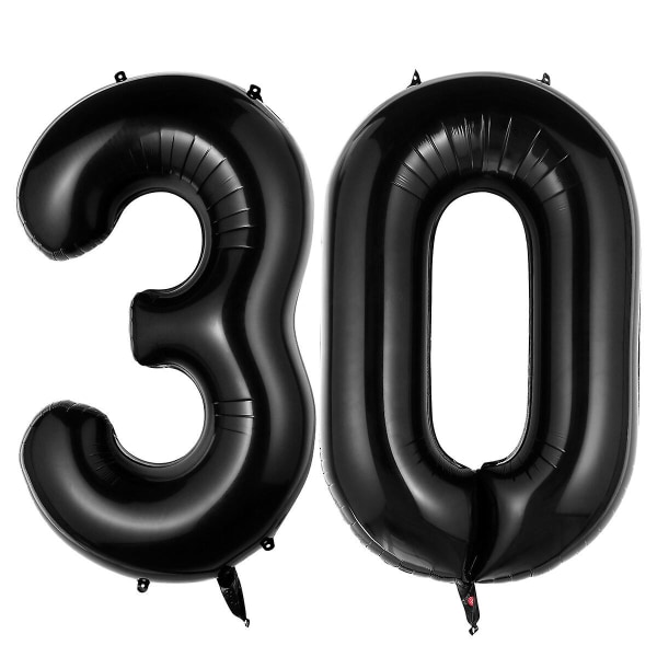 Nuolux 40-tums svarta 30-talsballonger för födelsedagsfest D