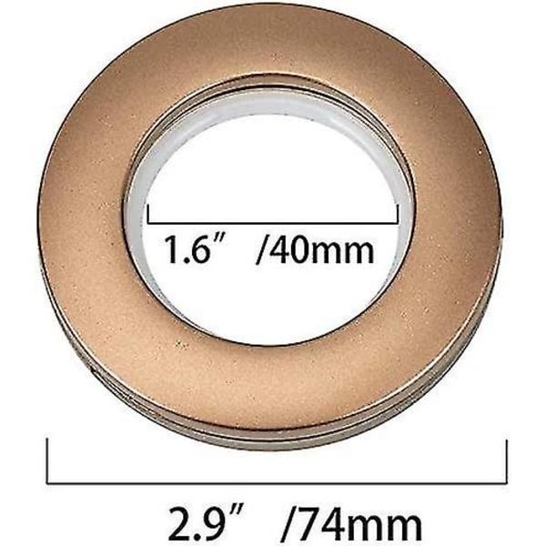 40mm Runda Gardinringar Plast Gardinstångsring Gardin Ögla Klämma, 50 Stycken Grå, För Gardin Fönster Duschrum Dörr
