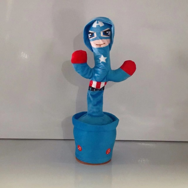 Dansende kaktus gentager, hvad du siger, syngende kaktus optagelseslegetøj captain america