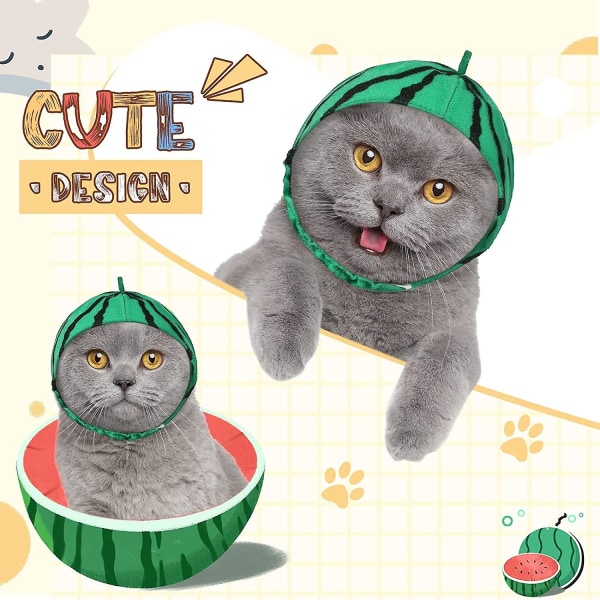 3 stykker kattelue kjæledyr søt lue myke hatter til katter frukt katt  kostyme lue liten Crday gave ce44 | Fyndiq