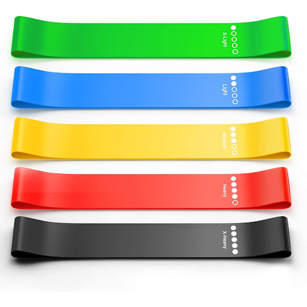 Motståndband, träningsband för kvinnor och män, 5-pack stretchband för rumpa