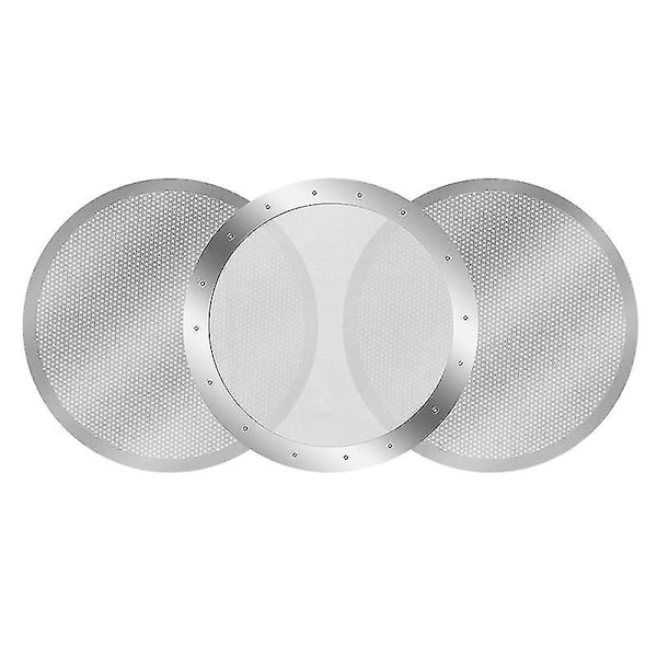 3 Pak Metal Kaffeefilter Mesh Kompatibel med Aeropress Kaffeemaskine, Sølv