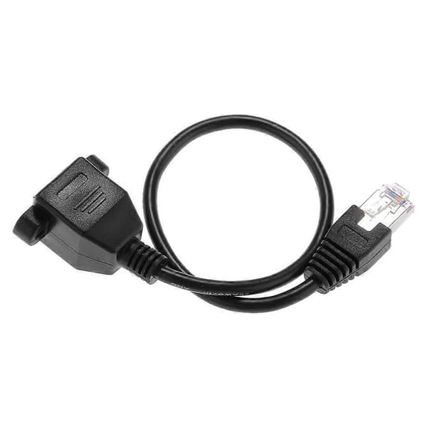 0,3 m RJ45 Han til Hun Skrue Panelmontering Ethernet LAN Netværksforlængerkabel