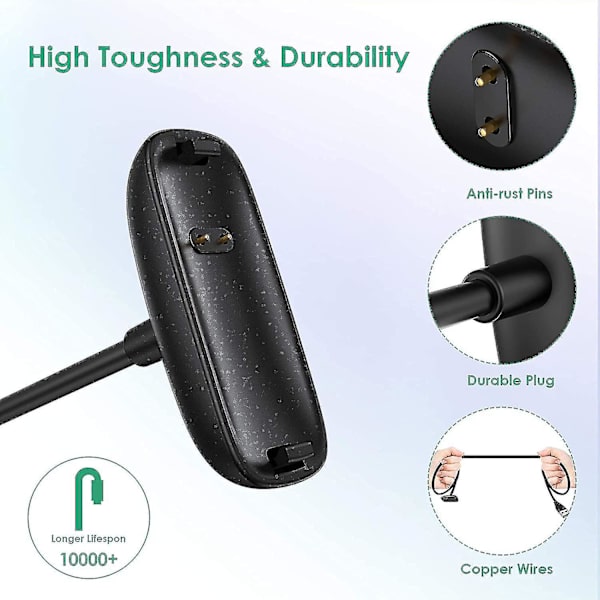 Laddningskabel för Fitbit Inspire 2 & Ace 3, för Fitbit Inspire 2 Fitness Tracker, kompatibel med laddningskabeltillbehör för Fitbit Ace 3 (1m/3,3ft)