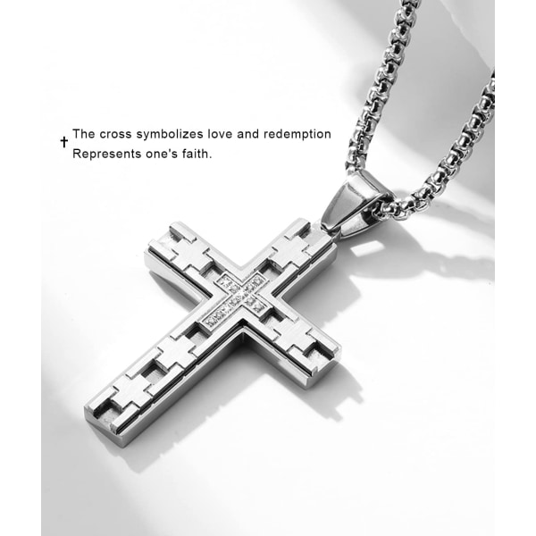 Cross halskjede rustfritt stål religiøse kors anheng juvel