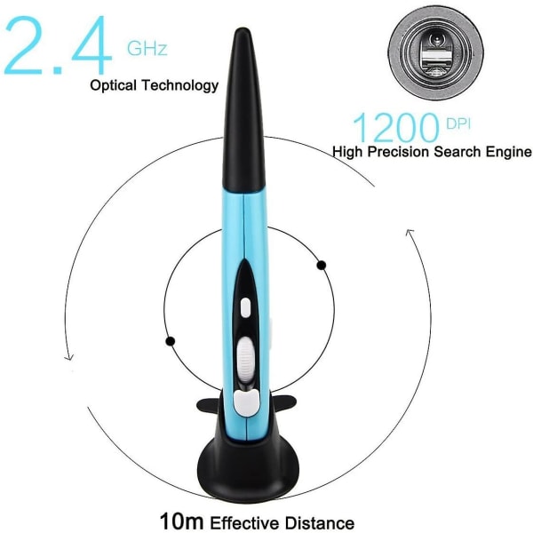 Langaton hiirikynä, 2,4 GHz, käsin kirjoittamiseen PC:lle, kannettavalle tietokoneelle, muistikirjalle