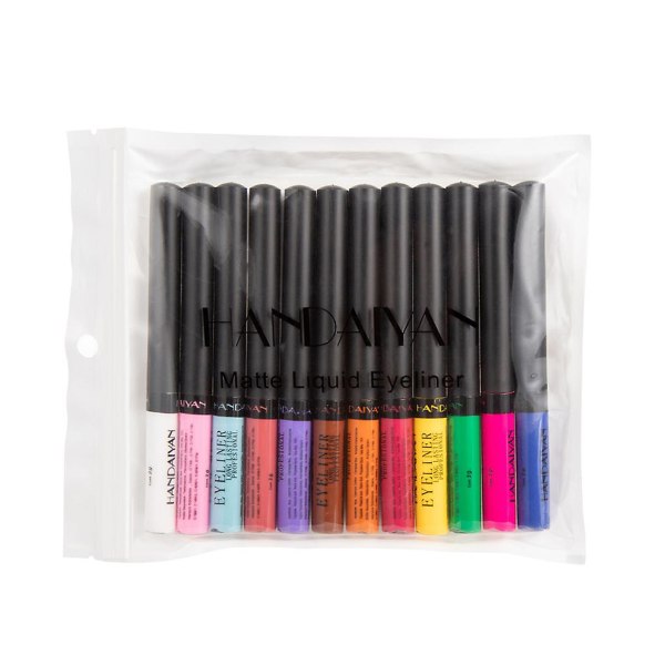 12 stk/sæt 12 farver Eyeliner blyant Vandtæt Anti-sved Langvarig
