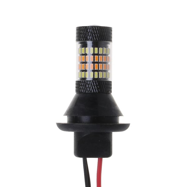 2 stk Bau15s 96-LED 3014 50W Dual-color Switchback LED Drl Blinklyssett