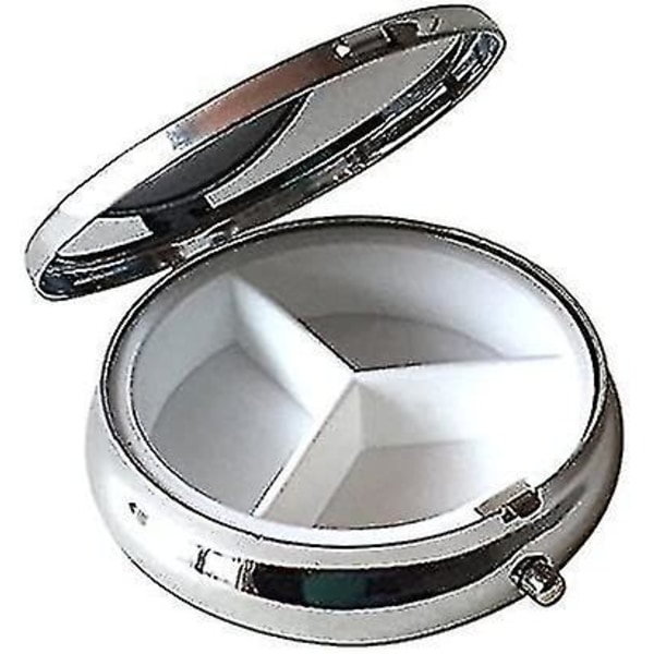 Vintage Kukkainen Mukautettu Pyöreä Hopea Pill Box Tasku 2.1 Tuumaa Lääke Tabletti