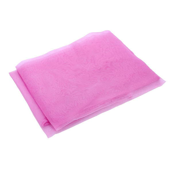 Ensfarvet transparent tylgardin til vindue, voilegardin til bryllup, soveværelse, 100 x 200 cm (rose rød)