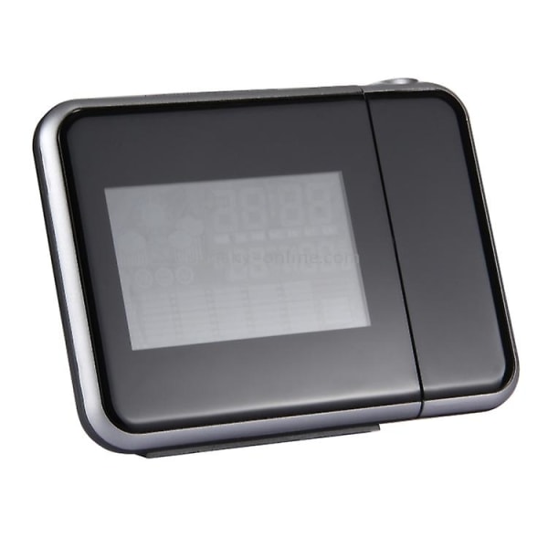 Ds-8190 Multifunksjonell Vær LCD Projektor Elektronisk Klokke (svart)