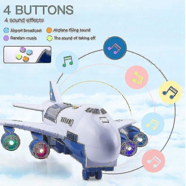 Legetøjsfly i stor størrelse - musikhistoriesimuleringsspor Inerti Legetøjsfly til børn, legetøjsbil til børn