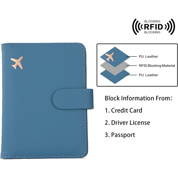 Pasholder, Pasholder Kortpladser, Sødt pascover til kvinder/mænd, Vandtæt Rfid-blokerende rejsepung (denimblå ny)