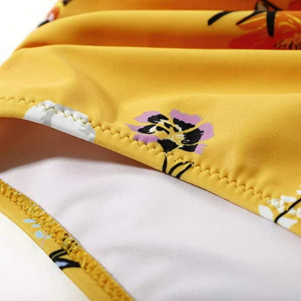 Baddräkter för kvinnor Tvådelad baddräkt Baddräkt med hög midja Wrap Bikini Set, Gul och vit XL Storlek white+yellow XL