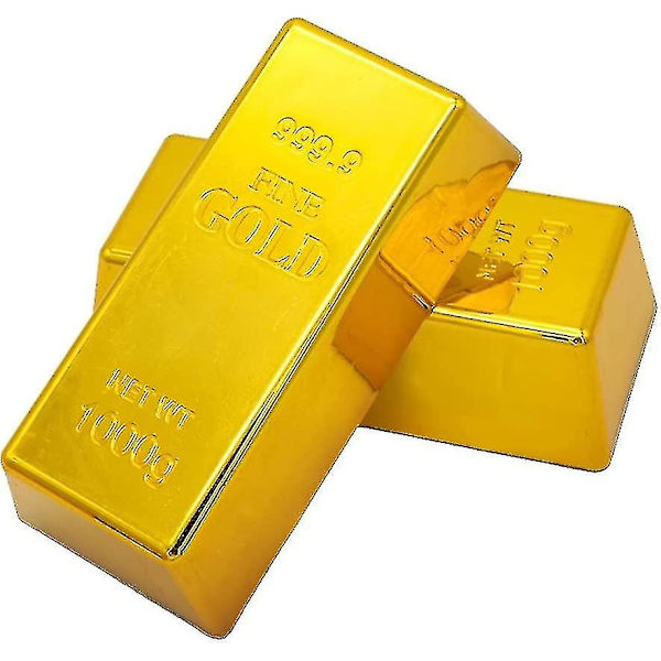 2st Fake Gold Bar Fake Golden Brick Replica Decorations Realistic Gold