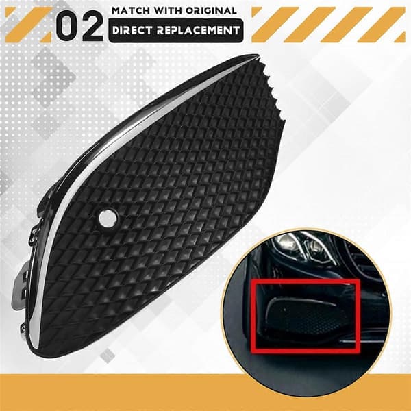1 Par Bil Frontfanger Tåkelys Grill Tåkelys Grilldeksel med Kromlist for - E Klasse W213 20