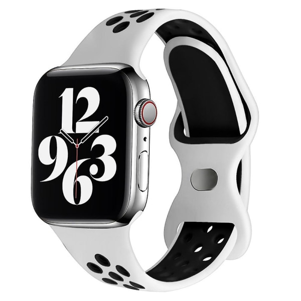 Sportarmband Compatibel Mit Apple Watch Strap Atmungsaktives Silikon-doppelloch-schnallenarmband Fr Iwatch Series 7 Se