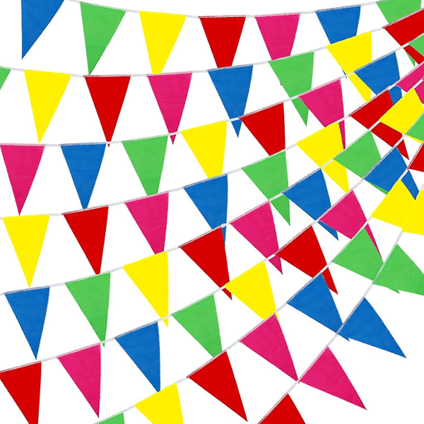 300 stk fargerike vimpler banner 375ft flerfarget vimpel banner nylonduk flagg vimpler for festfeiringer og butikkdekorasjoner