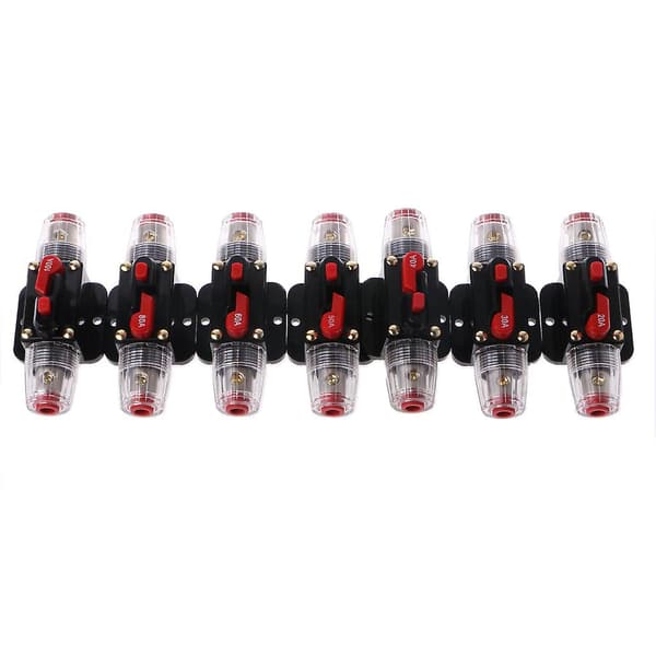 12V DC 20A-100A Bil Audio Solenergi Inline Kredsløbsafbryder Reset Sikringsholder