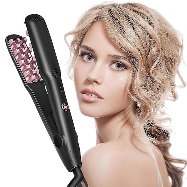 Mini Bouffant Anion Curler Rod Corn Beard Grid Curl Straight Double Electric Splint Perm black