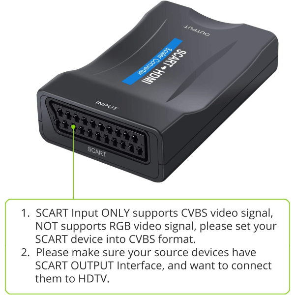 SCART till HDMI-omvandlare 1080P SCART-HDMI med 4,9 fot SCART c