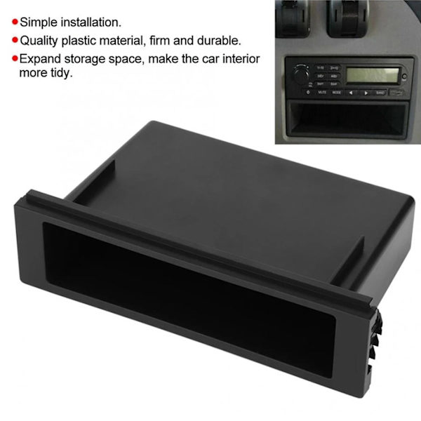 2x Universal Bil Dobbelt 1 Din Dash Kopholder Opbevaringsboks Plast Til Stereo Radio