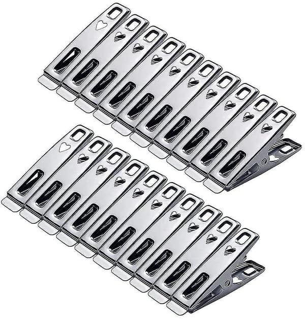 80 stk. rustfrit stål klemmer til tøj