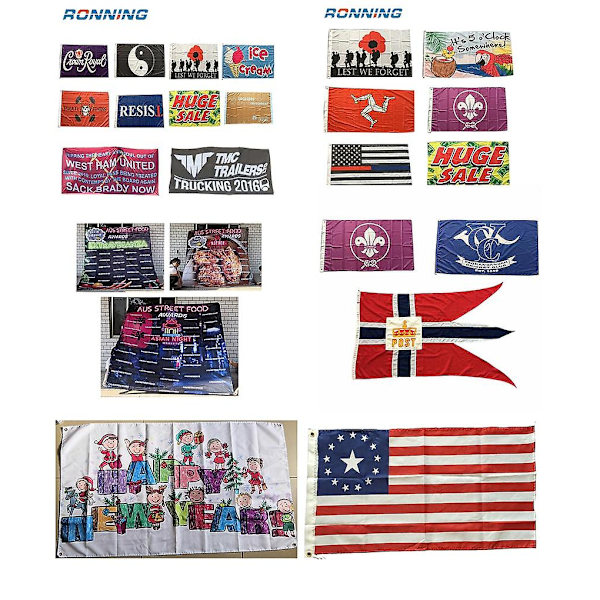 Anpassad banderoll 3x5 fot Anpassad design Grafik Tryckt polyesterflagga Inomhus Utomhus Reklam Dekoration
