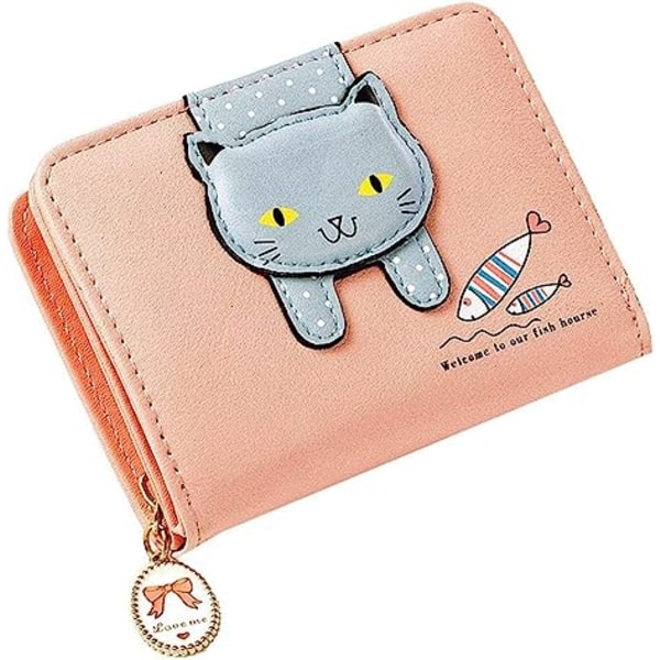 Girls Women Small Wallet Cute Cat Pattern Clutch Purse Coin Holder Card Organize