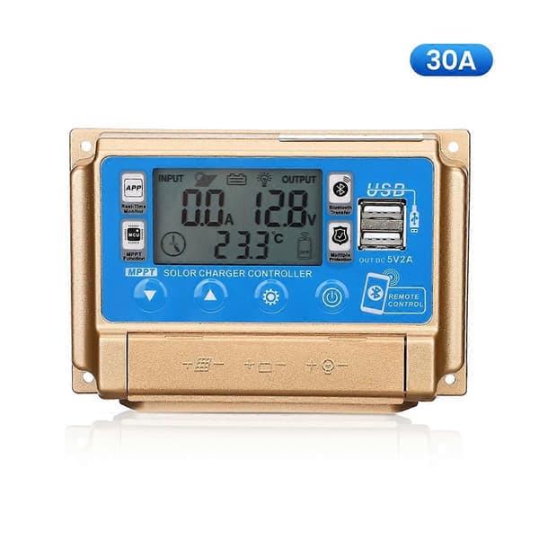 Solar Controller Adaptiv MPPT Solar Controller med Bluetooth 12V/24V Solar Charge Controller-30A