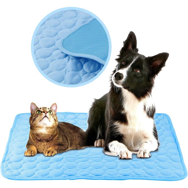 Jäähdytysmatto koiralle, lemmikille Itsejäähtyvä geelityyny Kissan jäähdytysmatto sisäkäyttöön ulkokissan kylmämatto kesän lämpimänsininen L(100*70cm) Blue XL