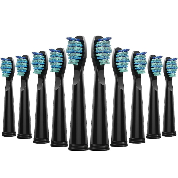 10Pack Toothbrush Heads For Fairywill Fw-507/508/(black)