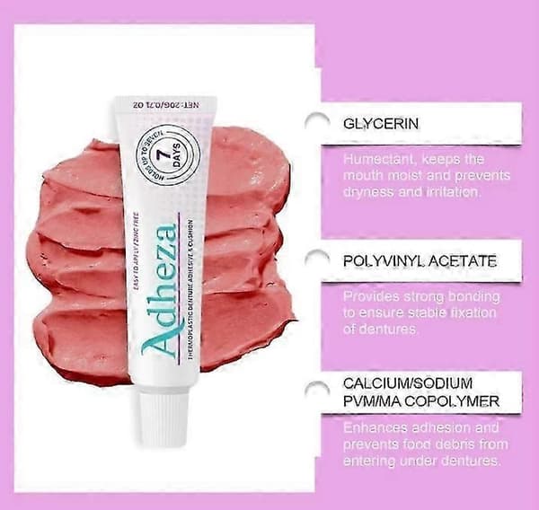 1-3x Adheza Termoplastisk Proteselim, Sinkfri Formel Langvarig Hold Opptil 7 Dager Sikker Passform 2pcs