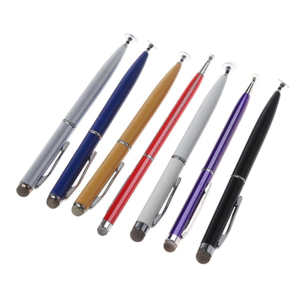 2 i 1 Fiber Metal Tip Stylus Kapacitans Penna Skärm Pekskärm Ritplatta Penna