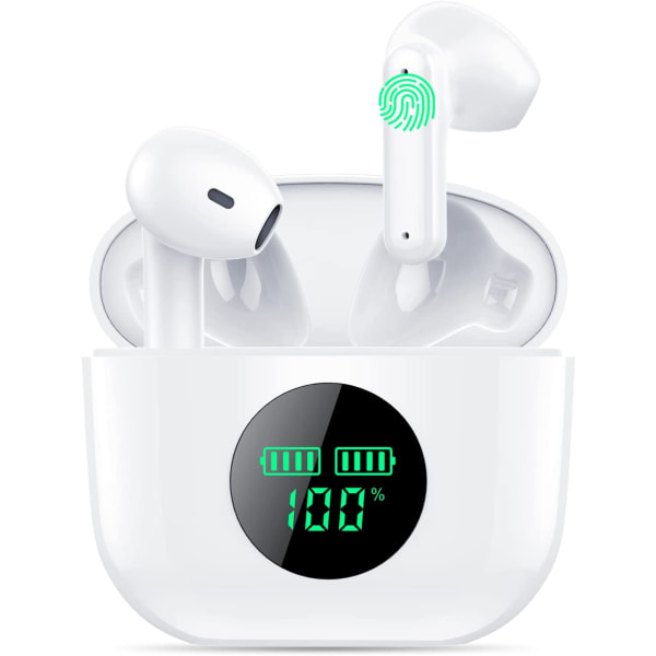 Ekte trådløse ørepropper, Bluetooth 5.2 øretelefoner i øret, 32H Pla