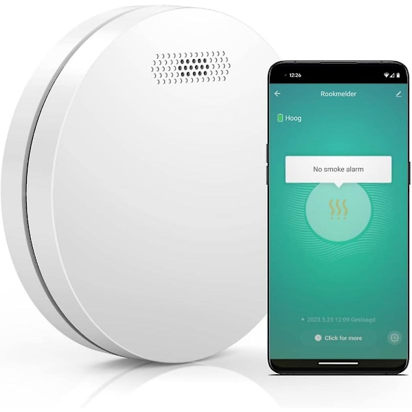 Rökdetektor med WiFi - 10 års batteri - Brandvarnare med Smart Life - 1 styck