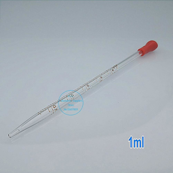 2 stk. 4 stk. Gradueret pipette i glas med dråbetæller Vol. 0,5 ml/1 ml/2 ml