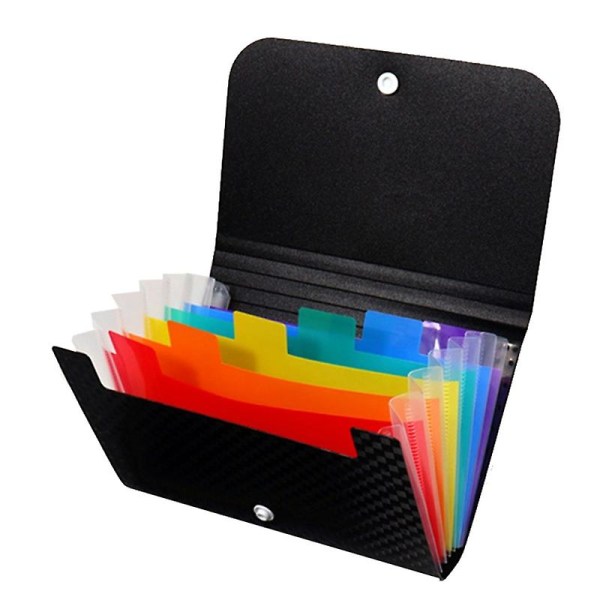 Liten filplånbok kvittomapp A6 dragspelsmapp självhäftande indexflikar Color 7 floors