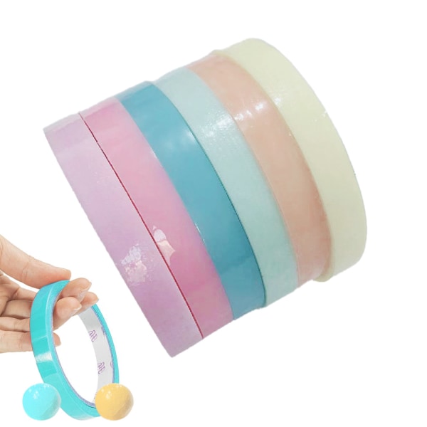 Färgade självhäftande tejprullar för pyssel - 6-pack - Hållbart material - Främjar lugn Style-2