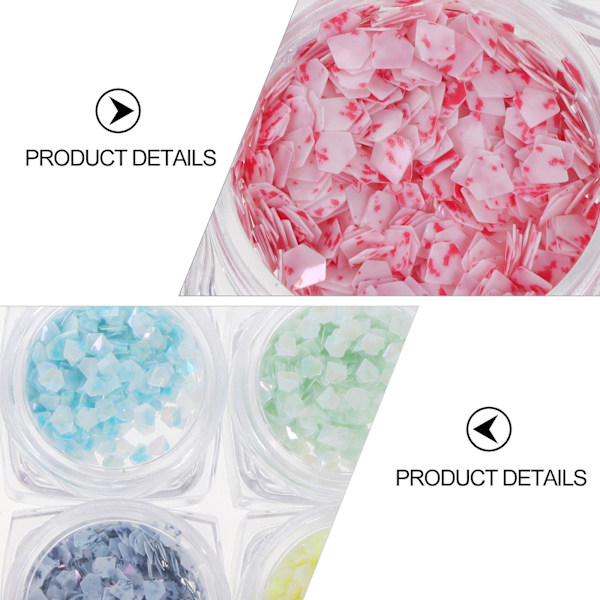 12 lådor nagelmarmor skiva nagelkonst dekor paljetter 3d charm nagelrhinestone