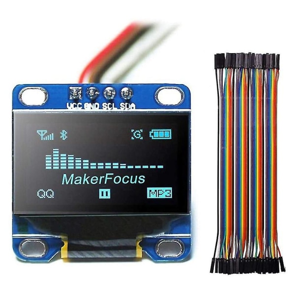 I2c Oled Display 0,96 tommer Iic Seriel Lcd Led Modul 128 64 Til Med 40 Stk Ledning