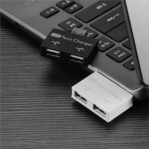 USB 2.0 Lättviktsdelare Hög Rotationsbar Laddningshubb Tvilling