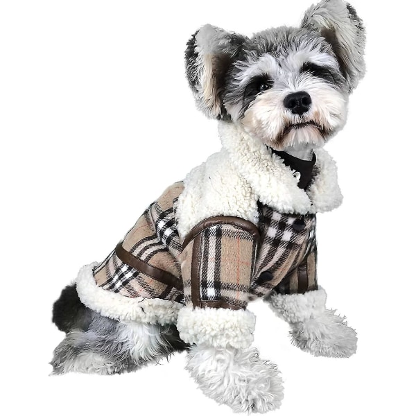 Ruudullinen koiran villapaita pienille koirille. Koiran vaatteet Takki Boy.  Fleecevuorattu lämmin koira ca07 | Fyndiq