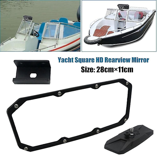 1xmarine Båd Atv Kvadratisk Høj Definition Glas Bakspejl Bred Vinkel Sikkerhed 28cmx11cm
