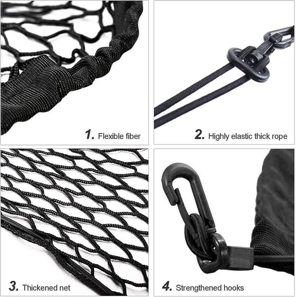Nuoshen Bil Lastnet, Justerbart Elastisk Organizer Net, Nylon Bagagerumsnet, Universal Pasform (27,5'' X 27,5'')