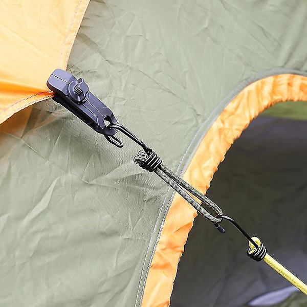 10 Professionelle Elastiske Spændere i Gummi med Krog til Presenninger, Plakater, Presenning Spændernet, Elastisk Strop, Presenning Støtte, Presenning Gum